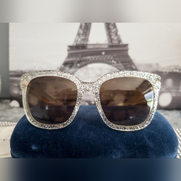 GUCCI Acetate Glitter Sunglasses Full Inclusion - Picture 3 of 11